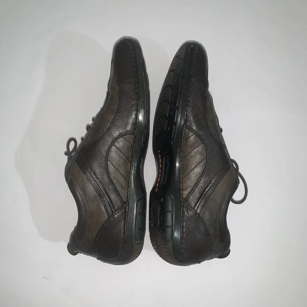 Rockport Shoes Mens Size 10.5 Brown Leather Lace Up Casual Comfort Sneakers